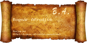 Bognár Afrodité névjegykártya