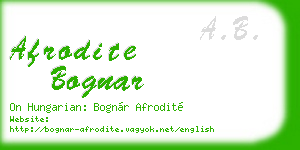 afrodite bognar business card