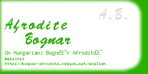 afrodite bognar business card